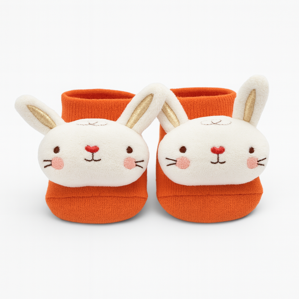 Zapatimedias Cortas Conejito Naranja