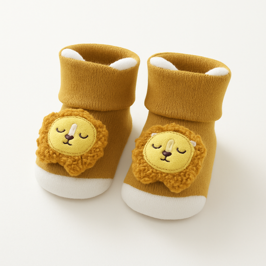 Zapatimedias Largas Peluche León