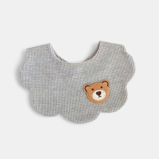 Babero Waffle Teddy Gris