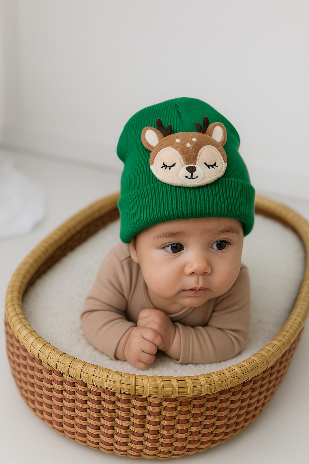 Reno Beanie Gorrito Navidad Verde