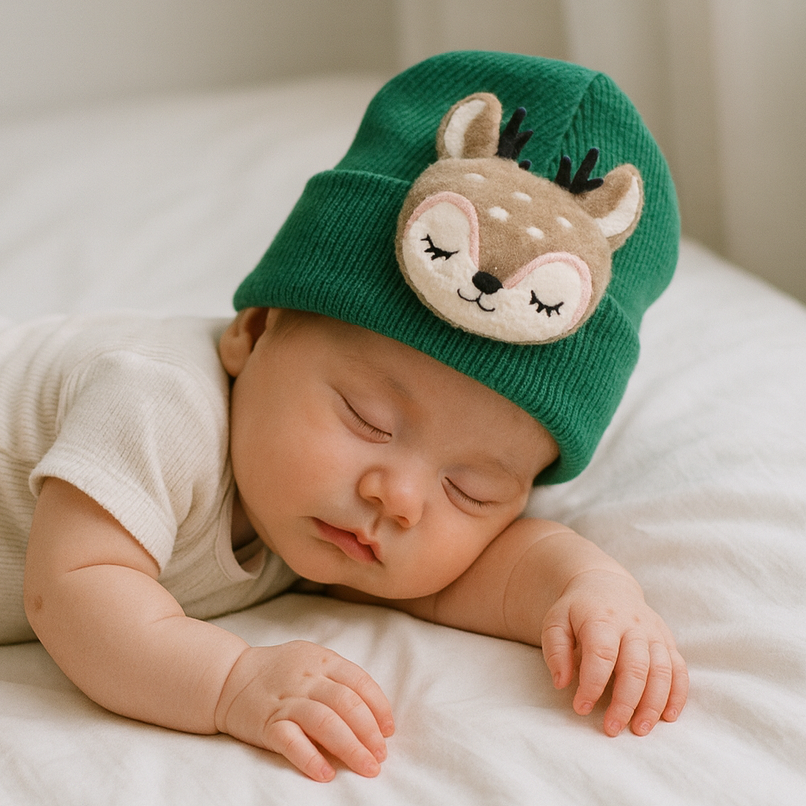 Reno Beanie Gorrito Navidad Verde