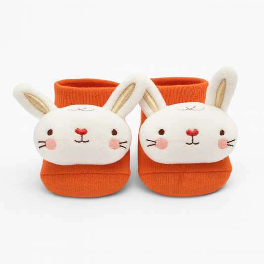Zapatimedias Cortas Conejito Naranja